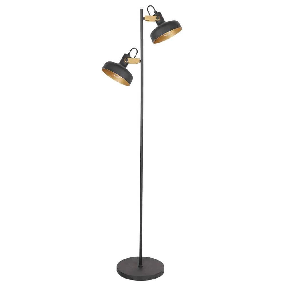 Stehlampe Prato schwarz mit gold Steinhauer 8712746176407