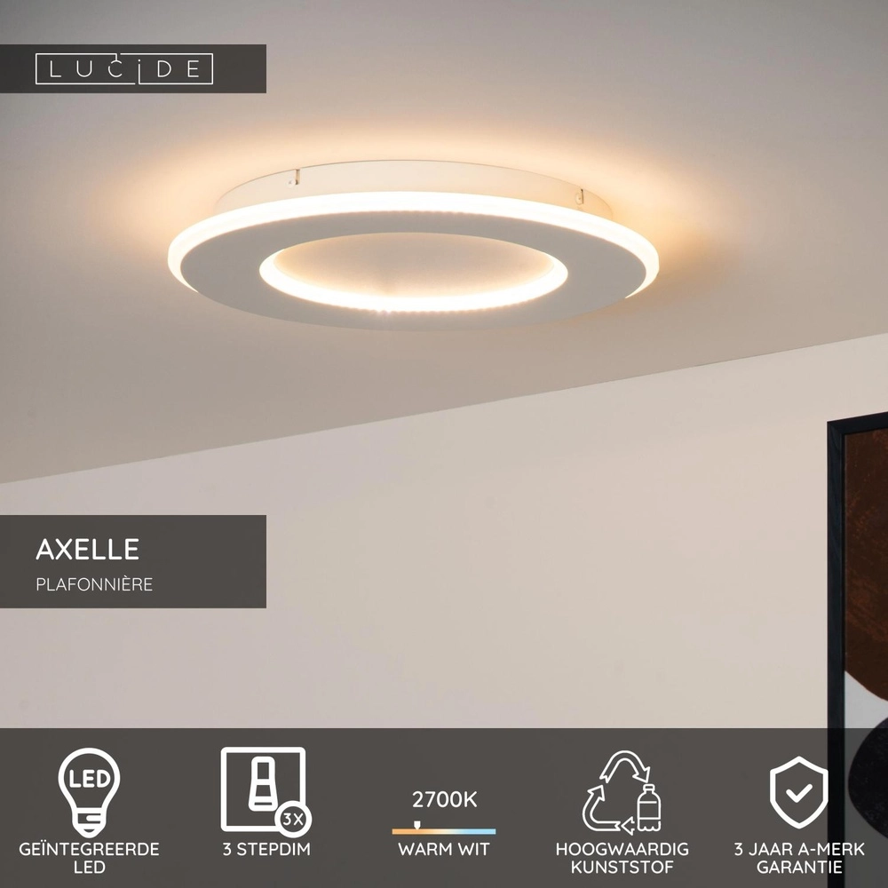 Design-Deckenlicht Axelle weißer 2700K Lucide 5411212441690