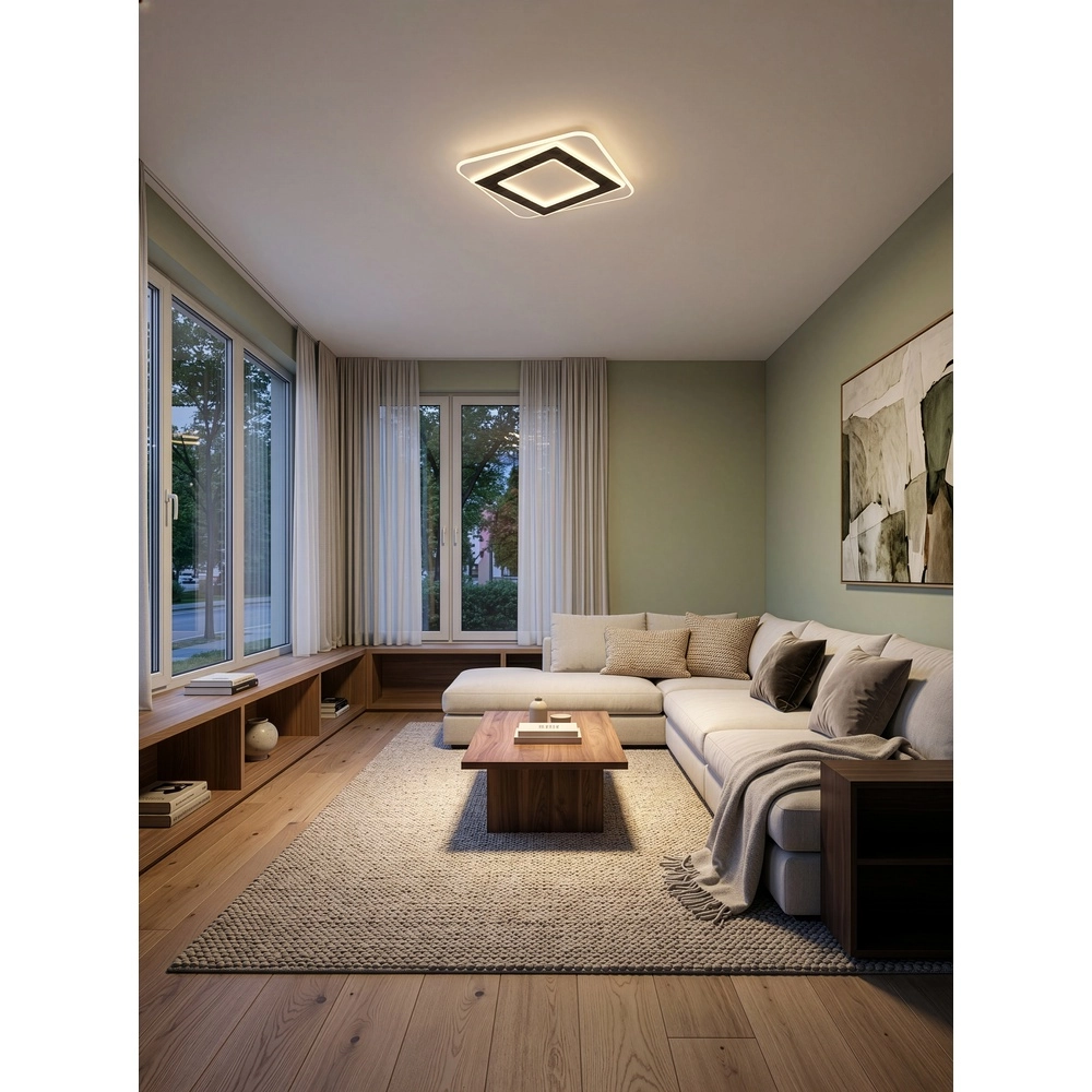 Deckenlampe Yomi Quadratischer Mocha Brown Trio 4017807704273