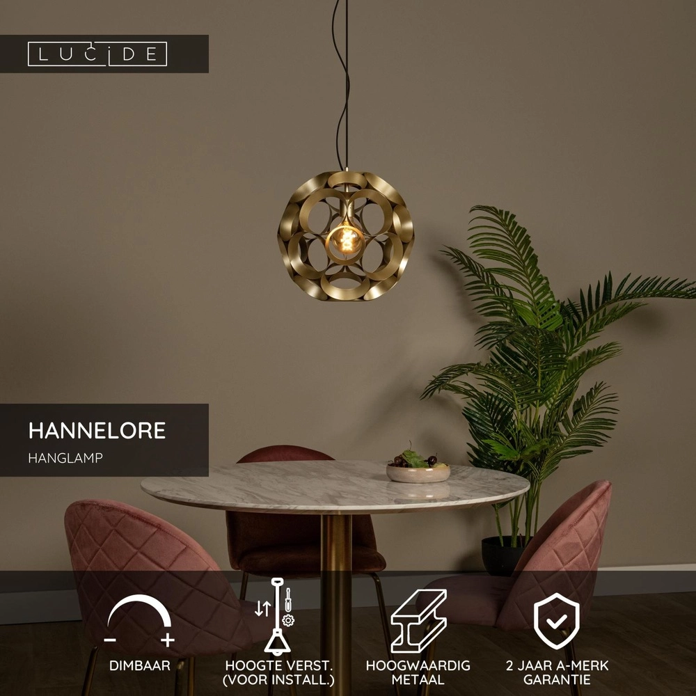 Einzigartige Pendellampe Hannelore Ø 40cm Gold Lucide 5411212106230