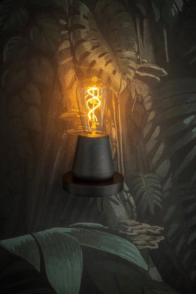 Tischlampe One Black Wood wiederaufladbar Humble 7446023296298