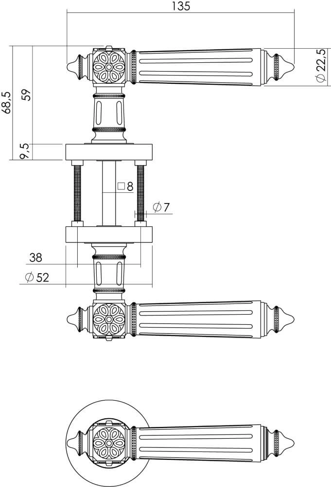 Klassischer Türgriff Julietta Chrom Intersteel 8714186272688