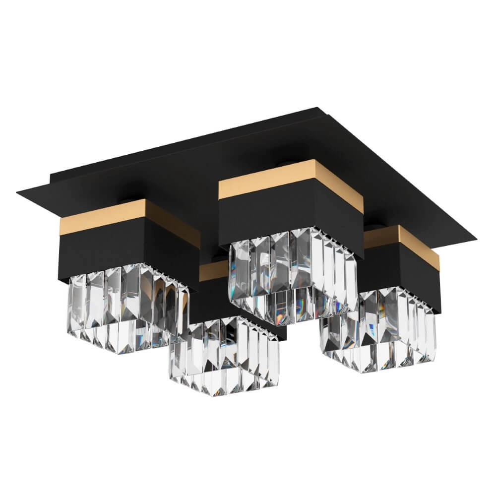 Designer-Deckenleuchte Barrancas schwarz mit gold Eglo 9008606242764