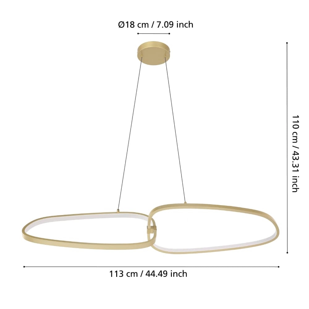 Design-Hängelampe Lodosa Gold - 113 cm Stars of Light 9008606240616