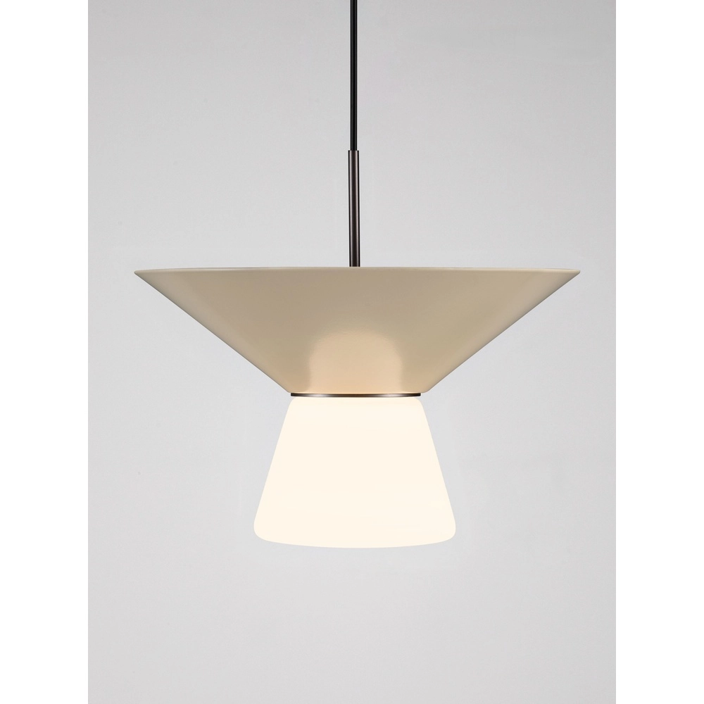 Design-Pendellampe Baris weiß mit grauem Ø 22 cm Lyora 5212017495273