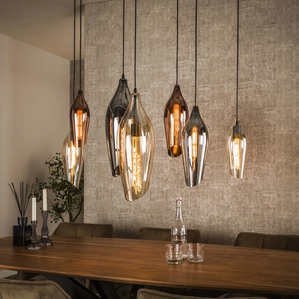 Glas-Pendellampe Cocoon 7x farbiges Glas Lyora 8716803511903