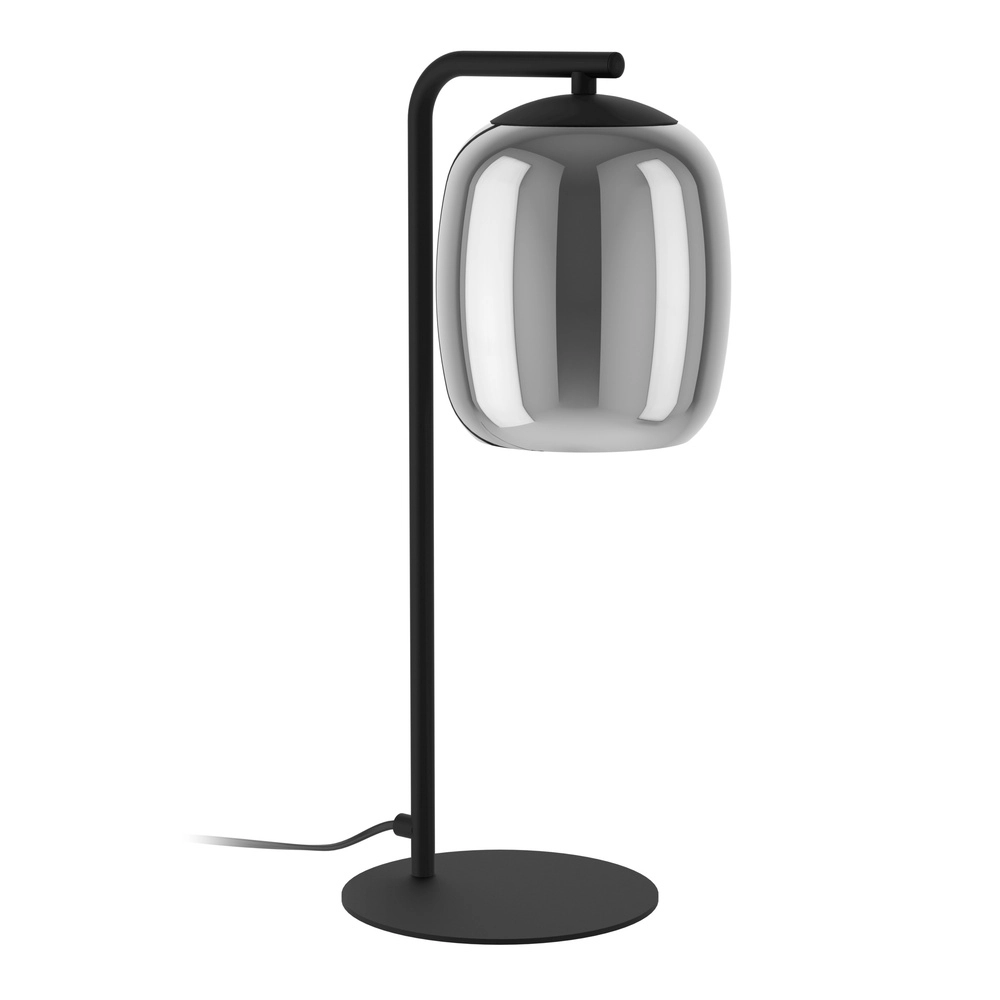 Elegante Tischlampe Ciampino Ø 15 cm – mit Rauchglas