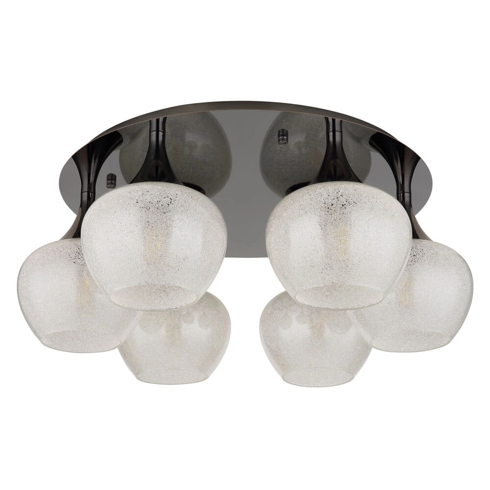 Anthrazit Deckenleuchte Maxy mit weißem Glas 6-flammig Ø 65cm Globo 9007371450183