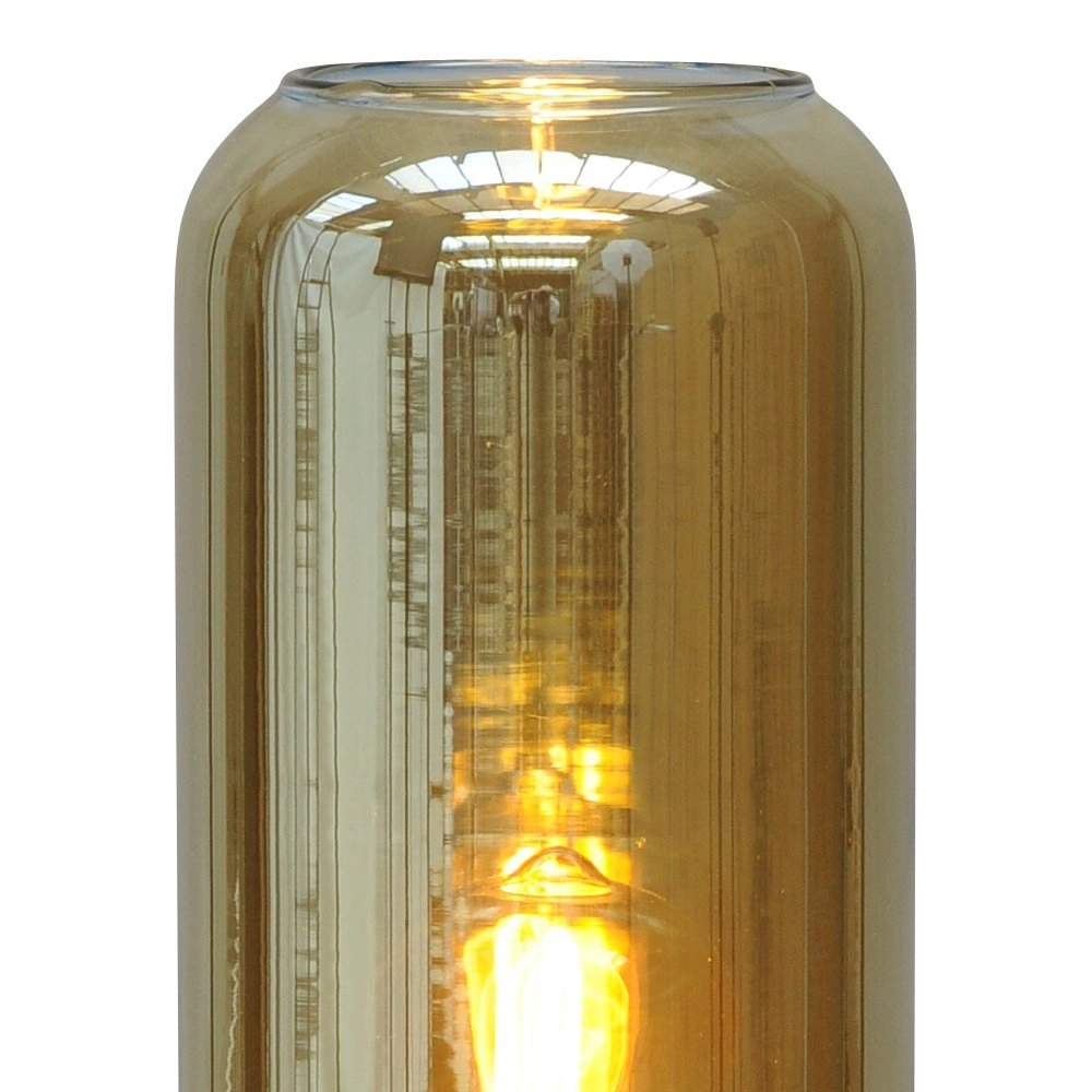Tischlampe Quinto Smoke mit rauchfarbenem Zylinderglas Masterlight 8718121216553