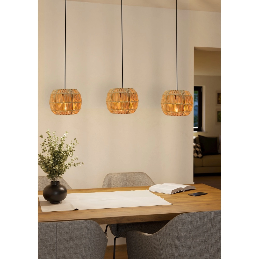 Rattan Pendelleuchte Sheldon 3-flammig Eglo 9008606359790