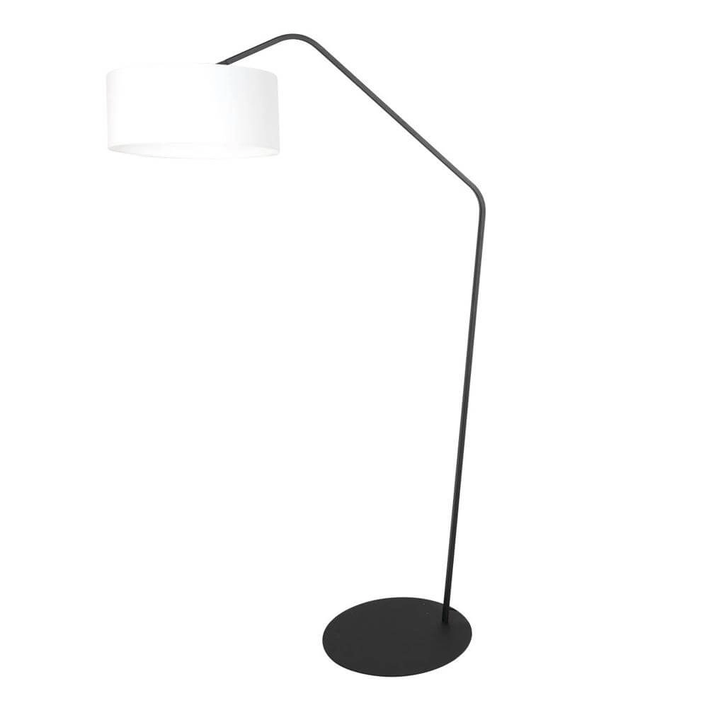 Stehlampe Zig-Zag schwarz mit weißem Schirm Ø 50cm Steinhauer 8712746179255