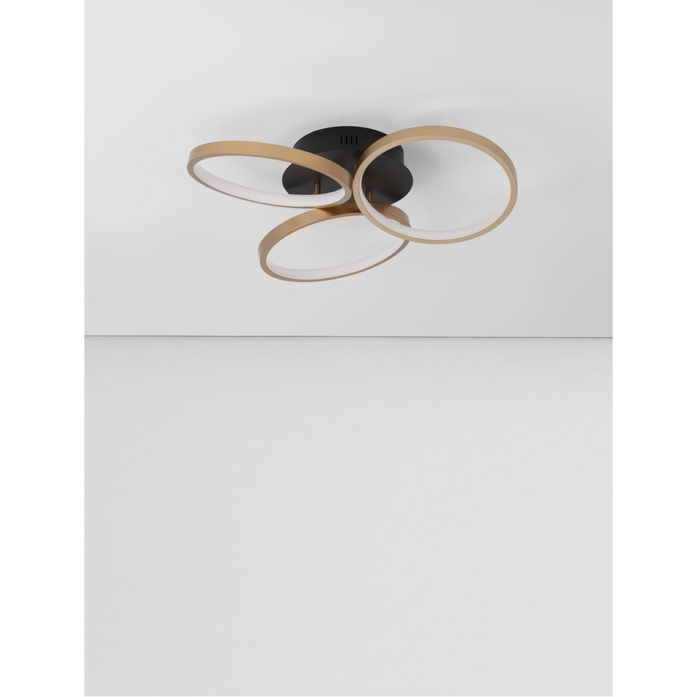 Design-Deckenleuchte Elize schwarz mit gold Ø 55cm Lyora 5212017433138