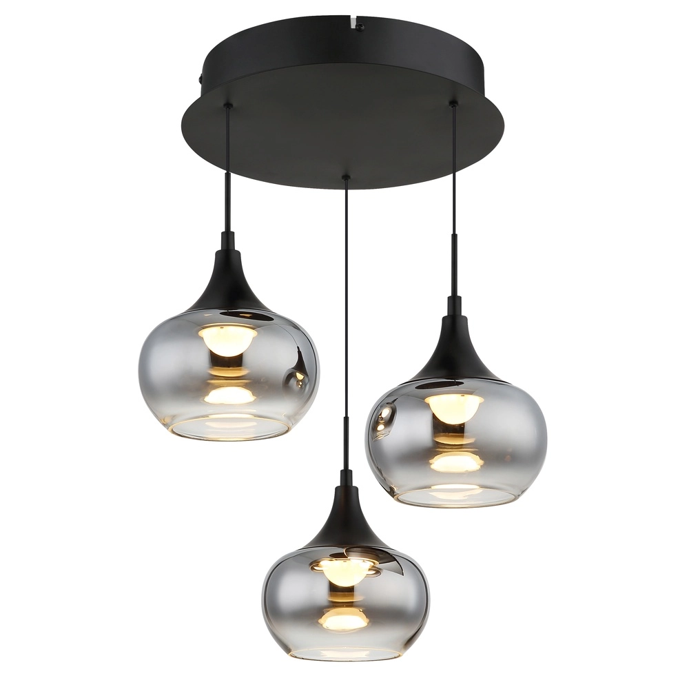 Design-Pendellampe Lui 3-Licht Schwarz Globo 9007371586608