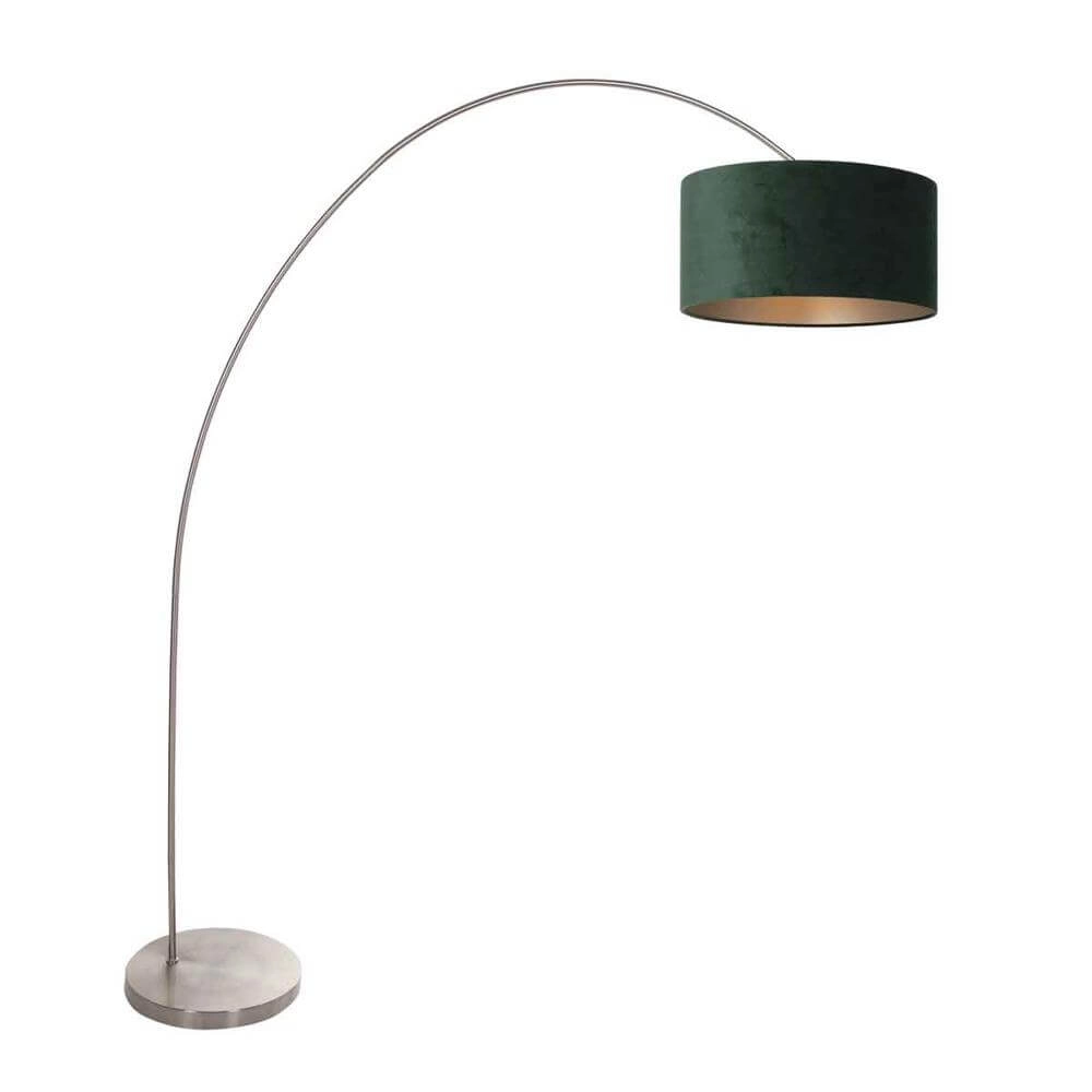 Bogenlampe Solva Metall mit grüner Kappe