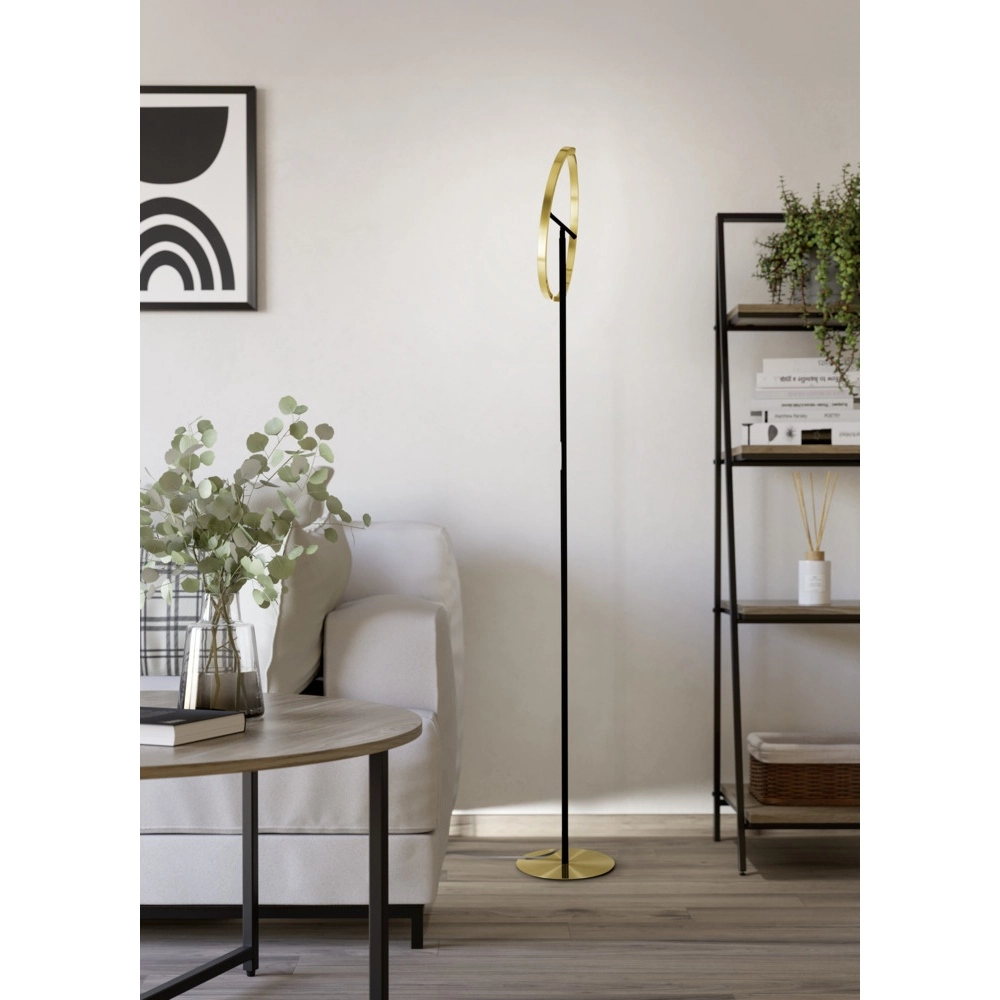 Design-Stehleuchte Castelpoto schwarz mit gold Eglo 9008606357307