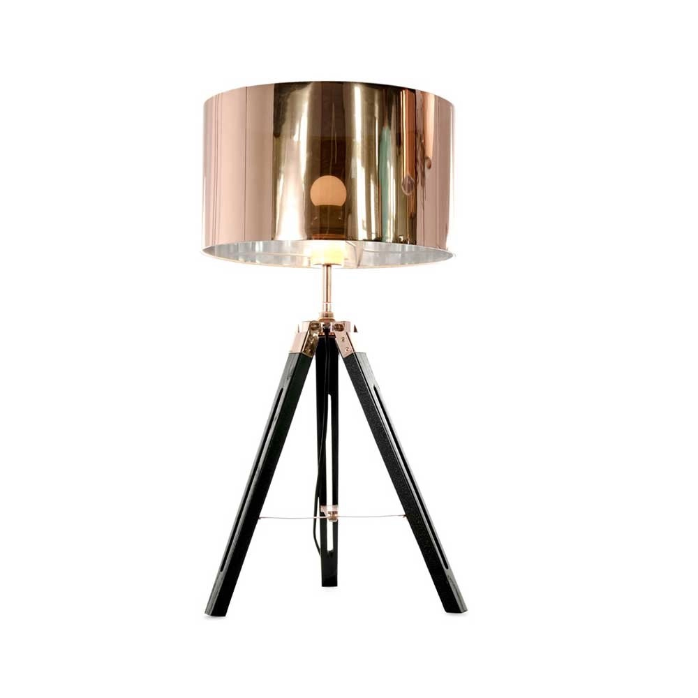Stativ Tischlampe Jewel 67 cm schwarz mit rotem Kupfer Artdelight 8719831732715