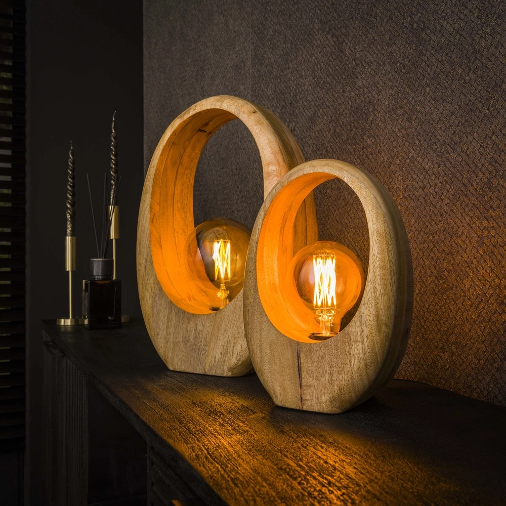 Mango-Holztischlampe Arch 1x E27 - 43cm Lyora 8716803511460