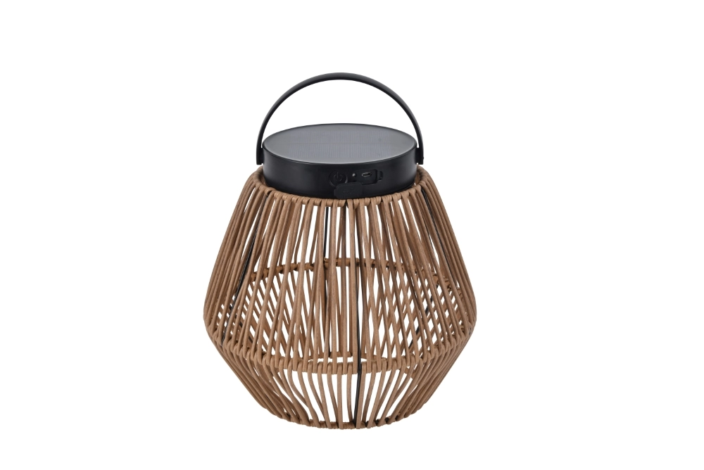 Solartischlampe Coppa Rattaneffekt
