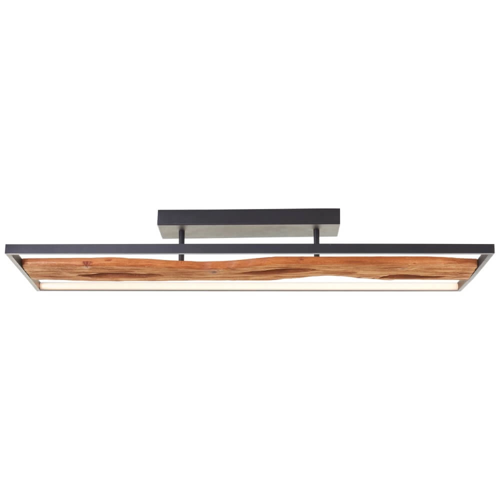 Deckenleuchte schwarz mit Holz Chaumont 100cm Brilliant 4004353435270