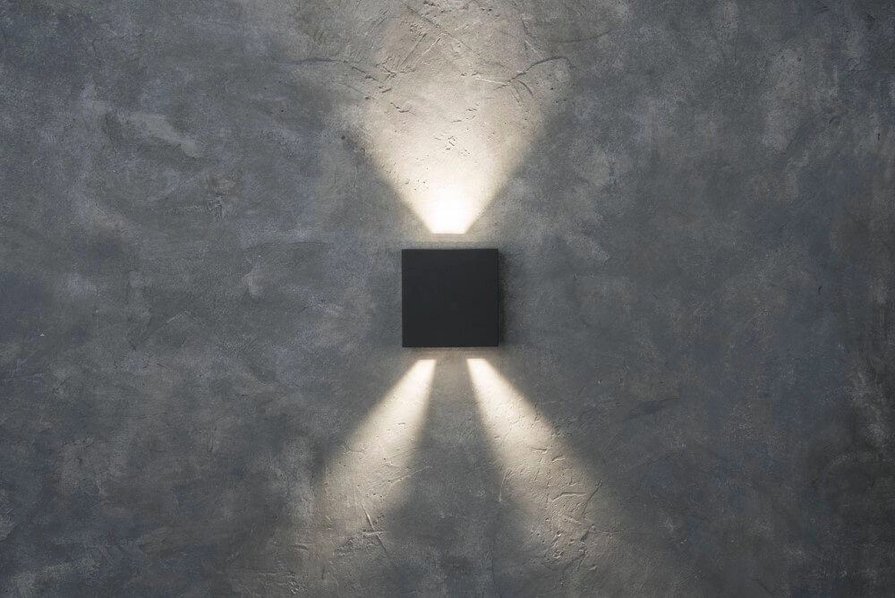 Anthrazitfarbene Wandleuchte Gemini Beams Design Lutec 6939412012940