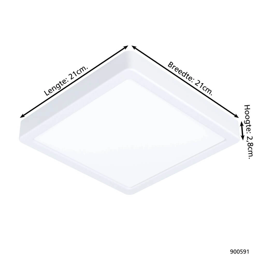Weiße Deckenleuchte Fueva 5 21 x 21 cm Eglo 9008606244904