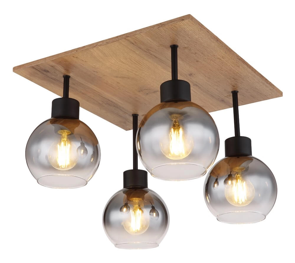Ländliche Deckenleuchte Moitas 4-Licht-Quadrat