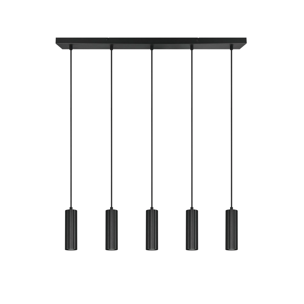 5-flammige Pendelleuchte Soka schwarz Trio 4017807658538