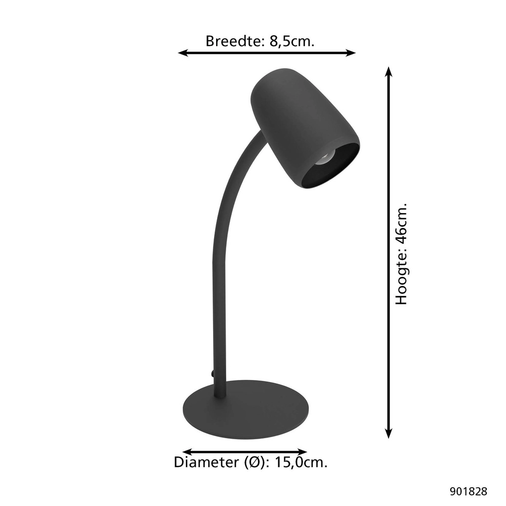 Tischlampe Carlo schwarz Eglo 9008606357567