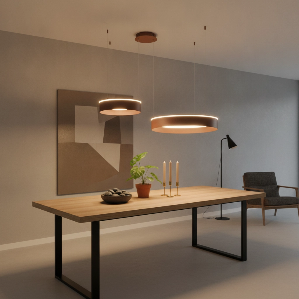 Moderne Pendellampe Olivia Double Brown