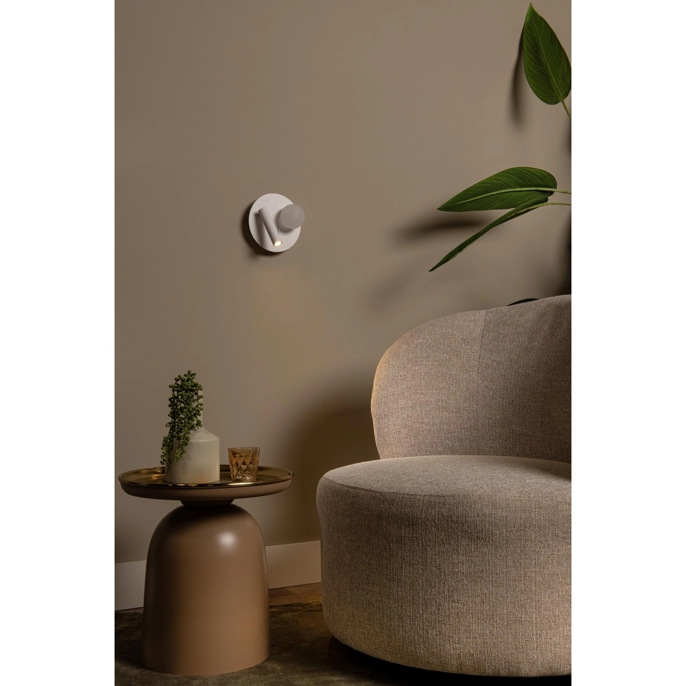 Design-Nachttischlampe Matiz Weiß mit USB-Ladepunkt Lucide 5411212771339