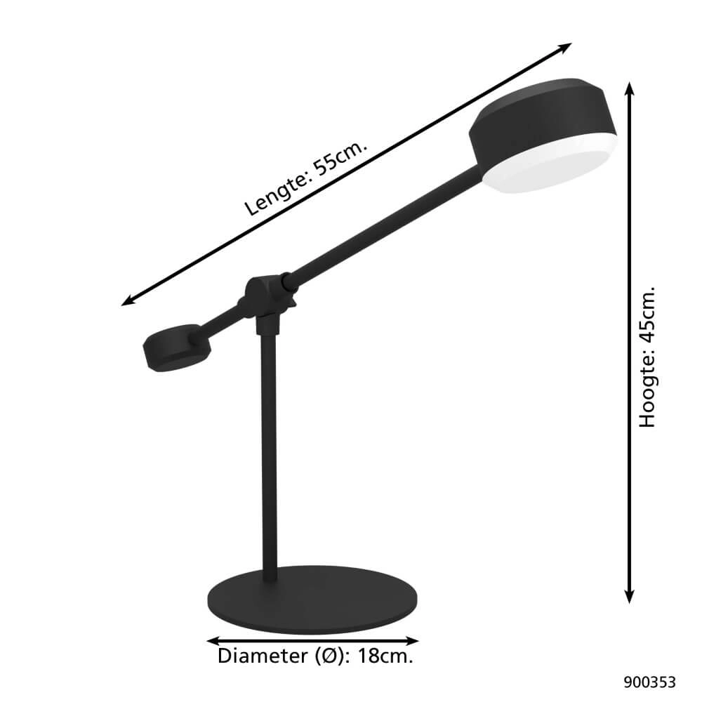 LED-Schreibtischlampe Clavellina Schwarz Eglo 9008606241101