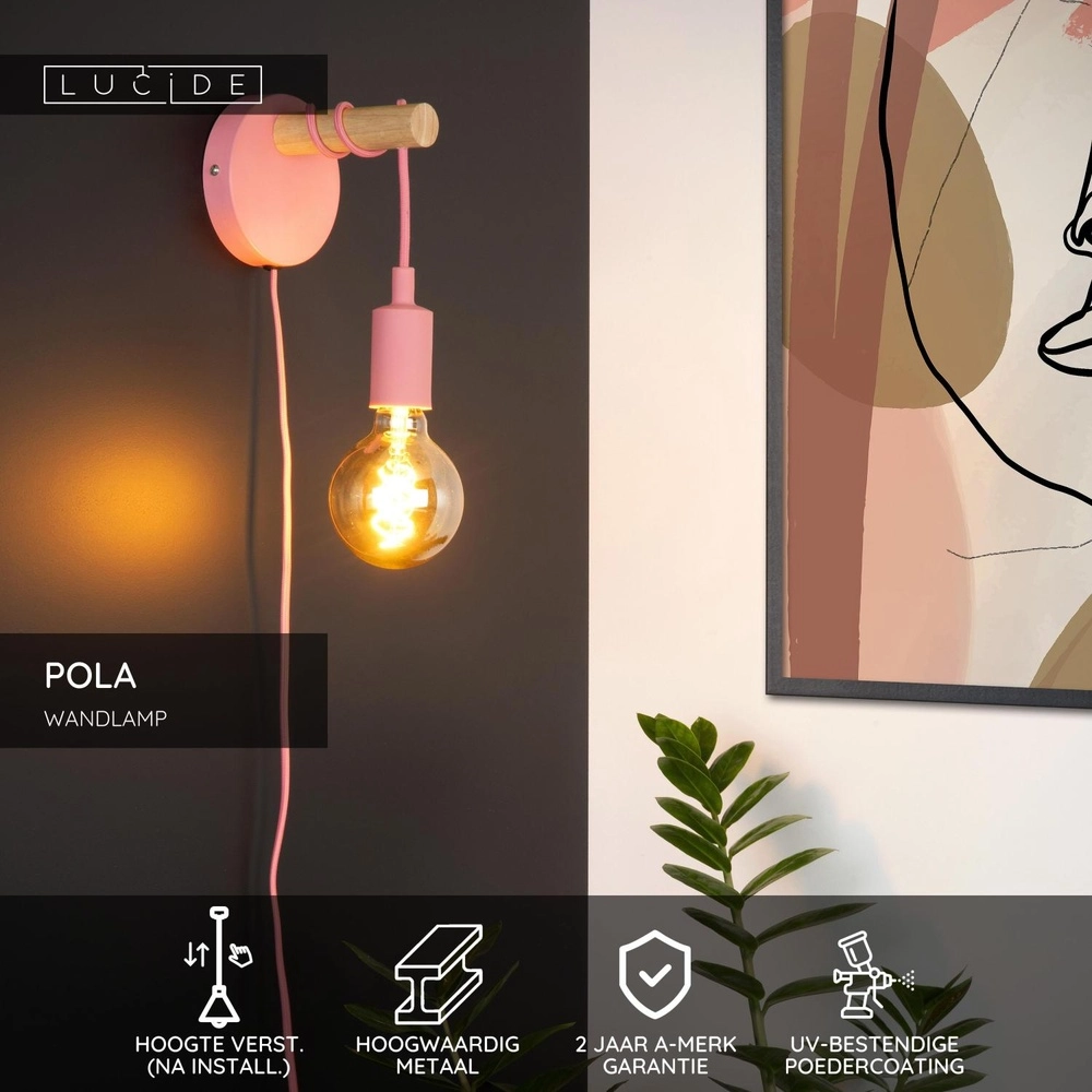 Wandlampe Pola Pink Lucide 5411212082947