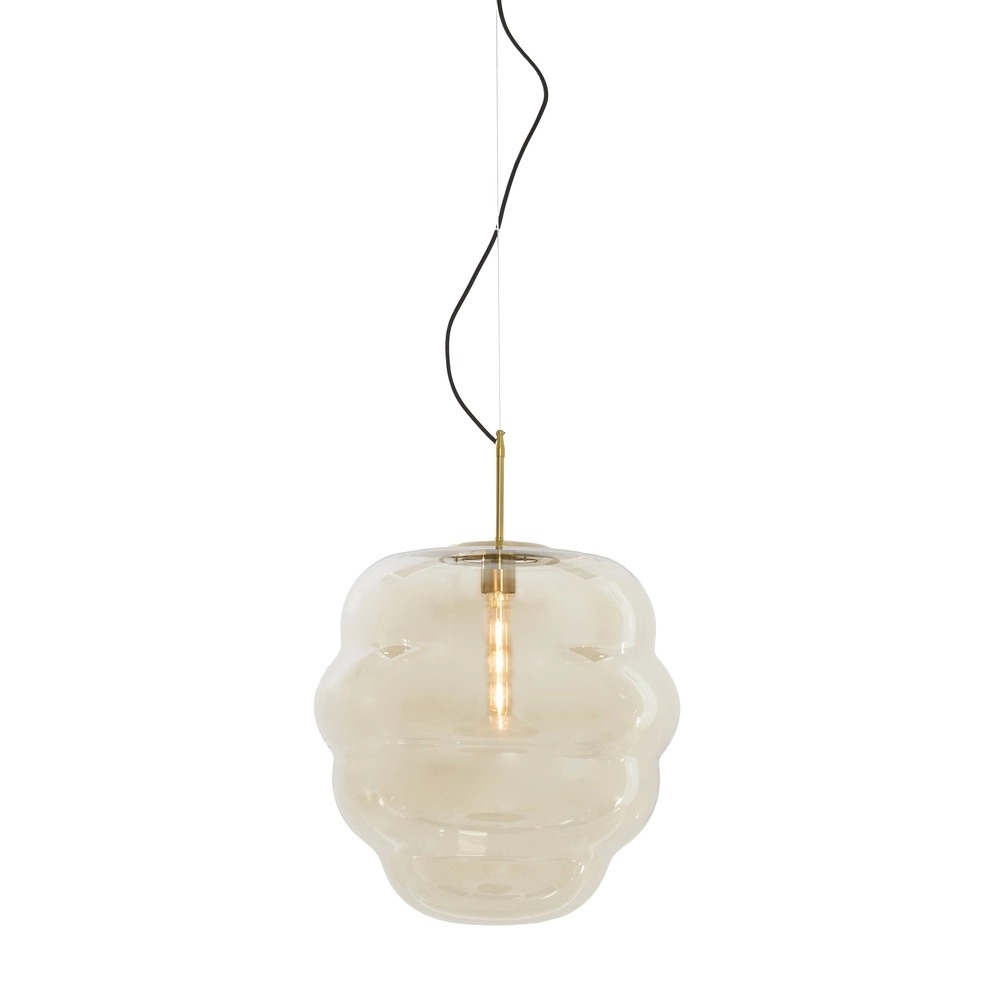 Ø 45cm Pendellampe Misty mit Bernsteinglas Light & Living 8717807645670
