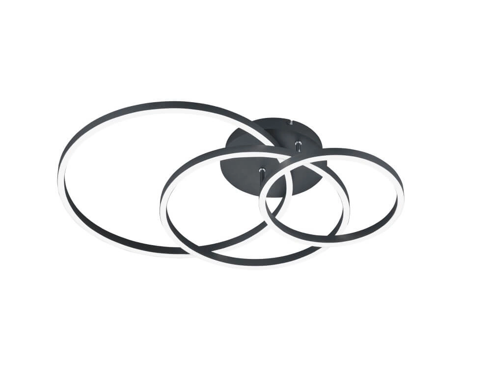 Deckenlampe Winona 3-Ring schwarz Trio 4017807503524
