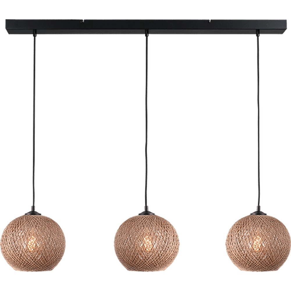 3-Licht Pendellampe Corda Rattan Ø 20cm
