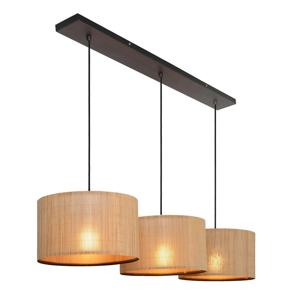 Pendellampe Magius 3-Licht Rattan Lucide 5411212031693