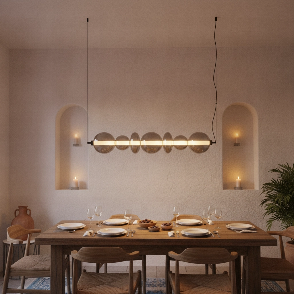Pendelleuchte Bally Rauchglas horizontal