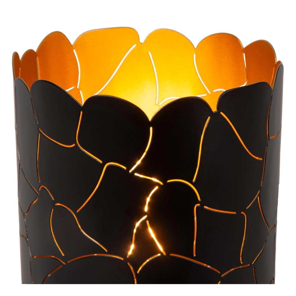 Tischlampe Almelo schwarz mit Gold innen Ø 15 cm Lucide 5411212211903