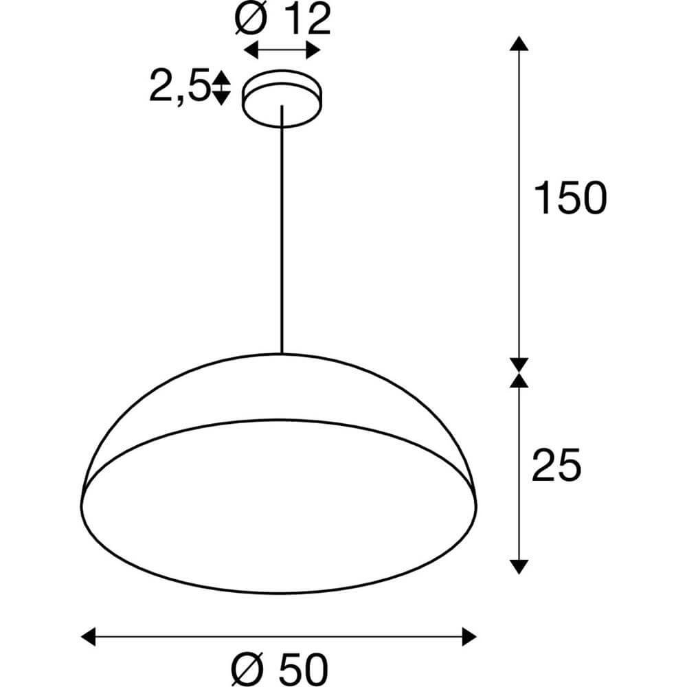 Design-Pendelleuchte Forchini M 50 schwarz mit gold Ø 50cm SLV 4024163298629
