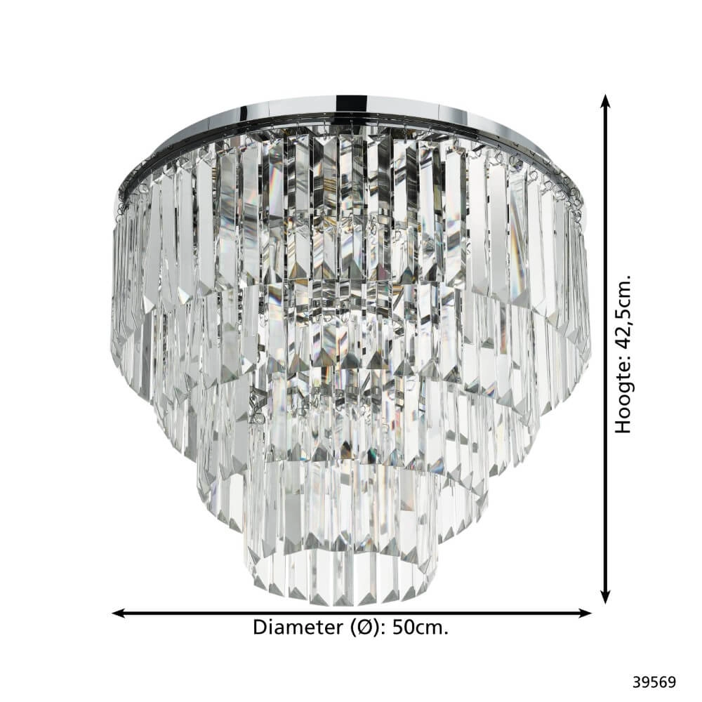 Einfache Deckenleuchte mit Kristall Agrigento Ø 50cm Stars of Light 9002759395698
