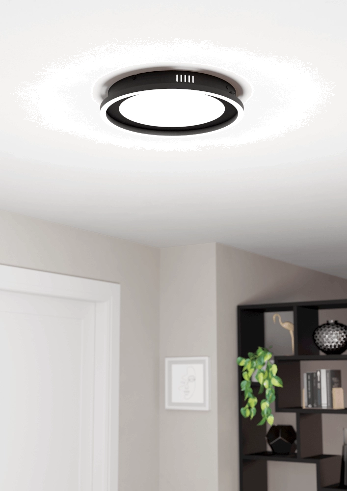 Schwarze Deckenlampe Calagrano Ø 38cm Eglo 9008606244997