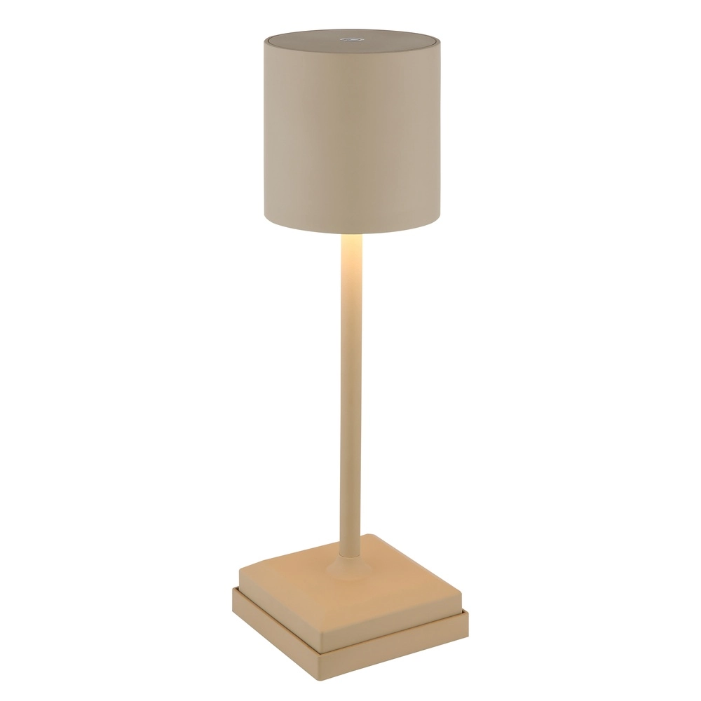 Moderne Tischleuchte Dixon Sand Braun Wiederaufladbar Globo 9007371531394