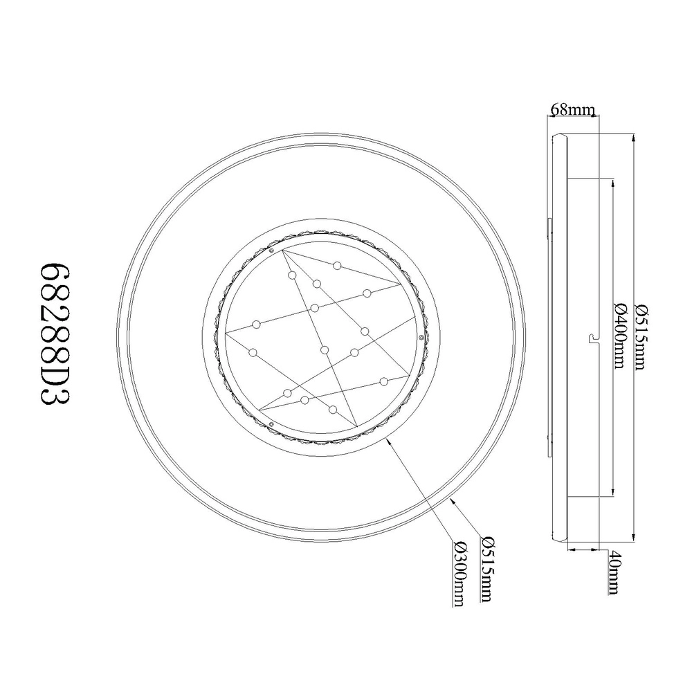 Deckenlampe Mirrora schwarz Ø 51,5 cm Globo 9007371569854