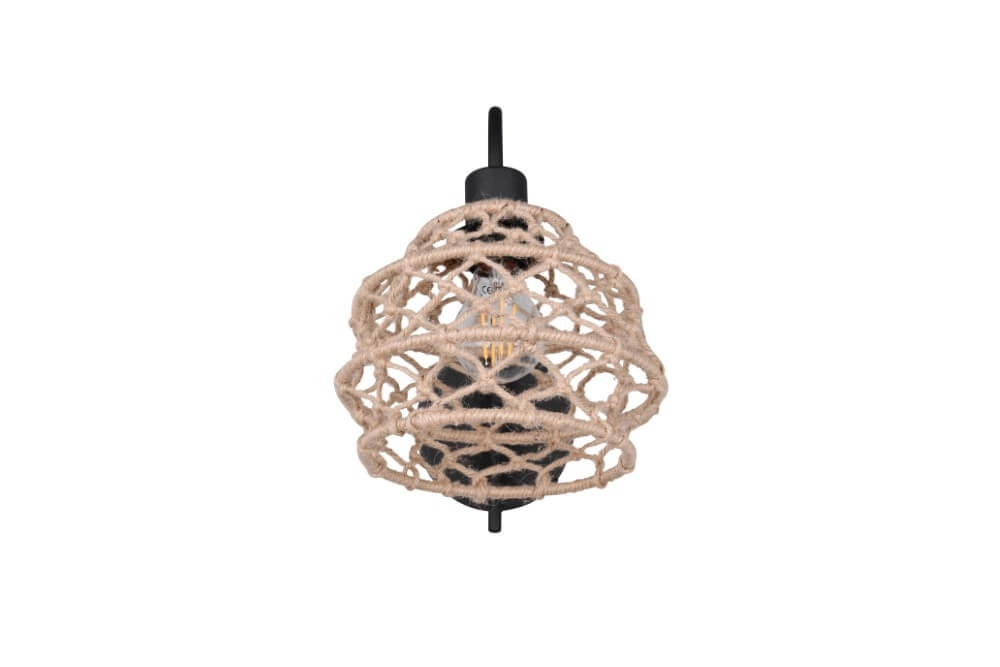 Rattan-Wandleuchte Hive mit schwarz Trio 4017807637212