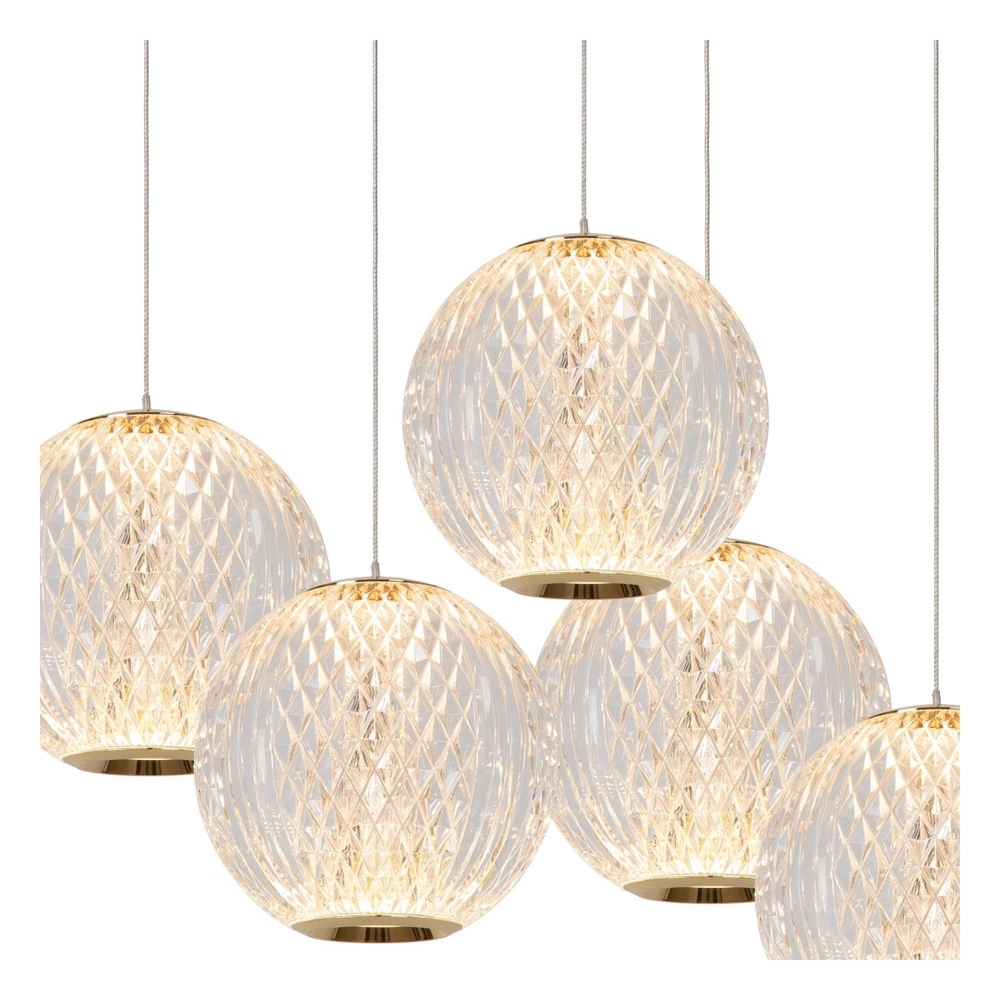 Goldene Pendellampe Cintra Vide 5-Licht Lucide 5411212134417