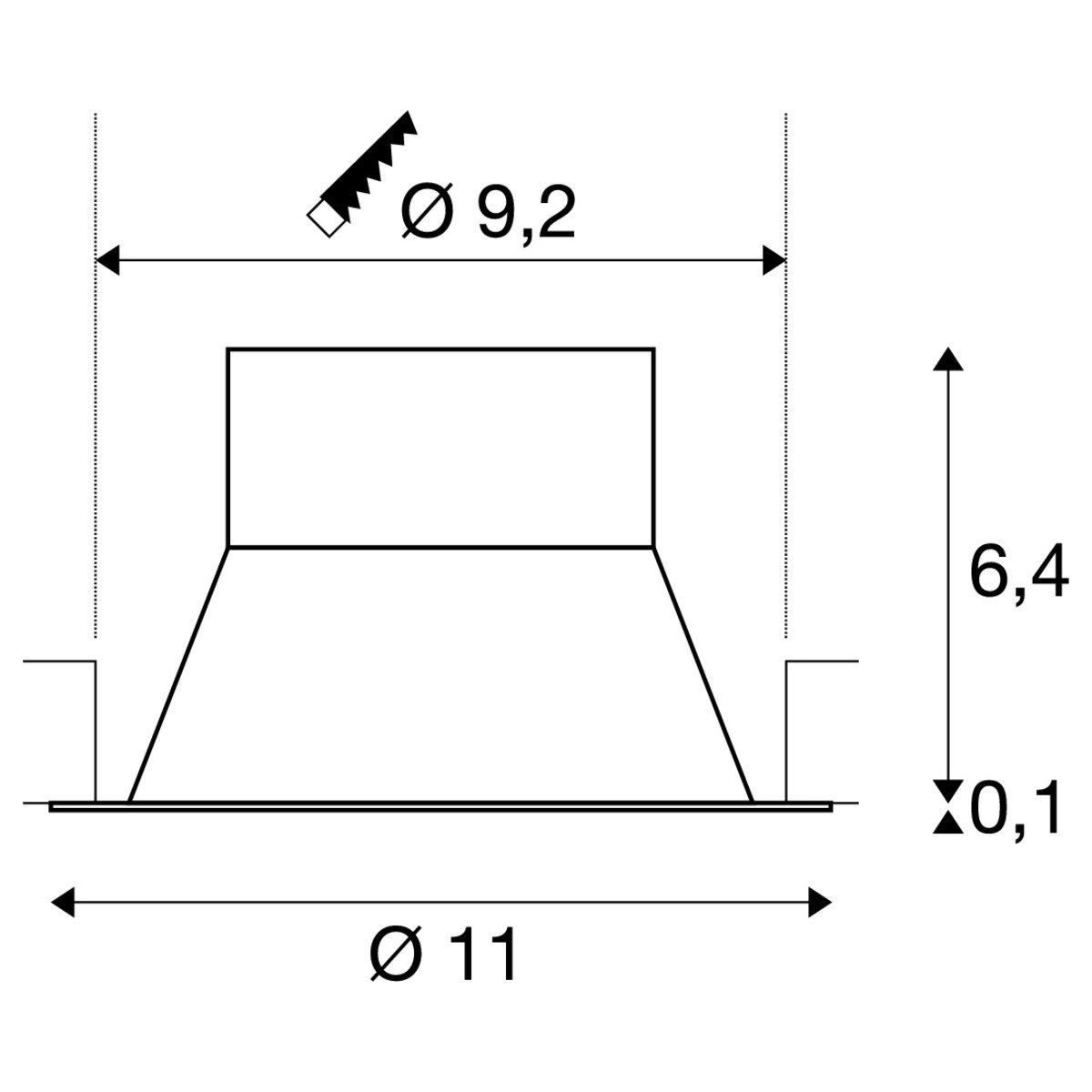 Einbaustrahler Akalo 83 Ø 11cm SLV 4024163195683