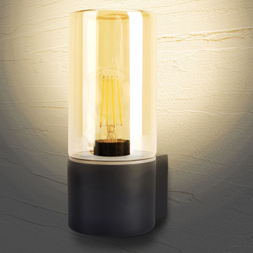 Zylinderwandlampe Winchester E27 – Bernsteinglas Lyora 5055788298786