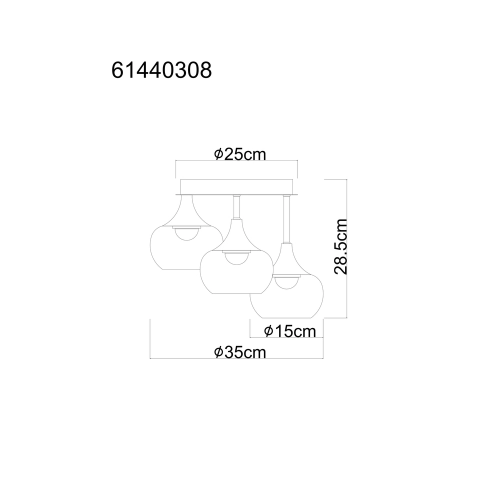 Schwarze Deckenlampe Lui Konstruktion Globo 9007371592609