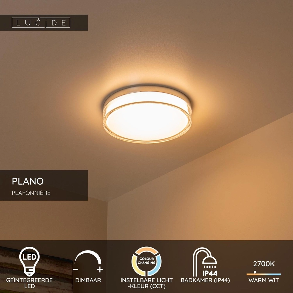 Deckenlicht Plano Ø 28cm Chrom Lucide 5411212782939