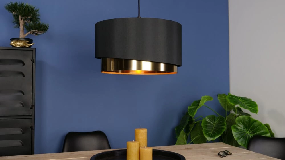 Hängelampe schwarz mit Gold Manderline Ø 45cm Stars of Light 9002759399252
